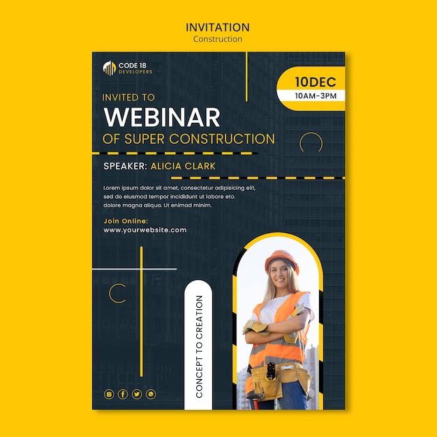 PSD construction project invitation template