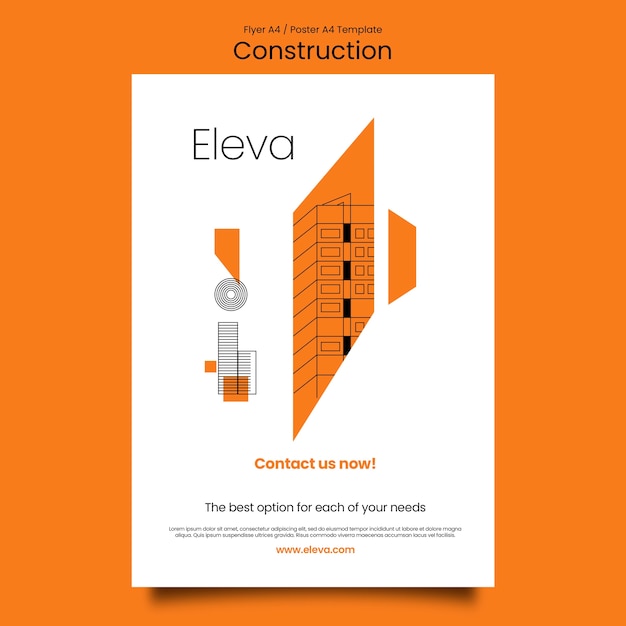 Construction project poster template