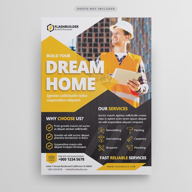 PSD construction & renovation flyer template