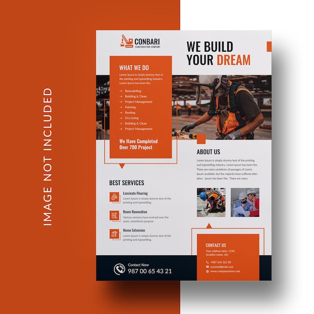 PSD construction and renovation flyer template