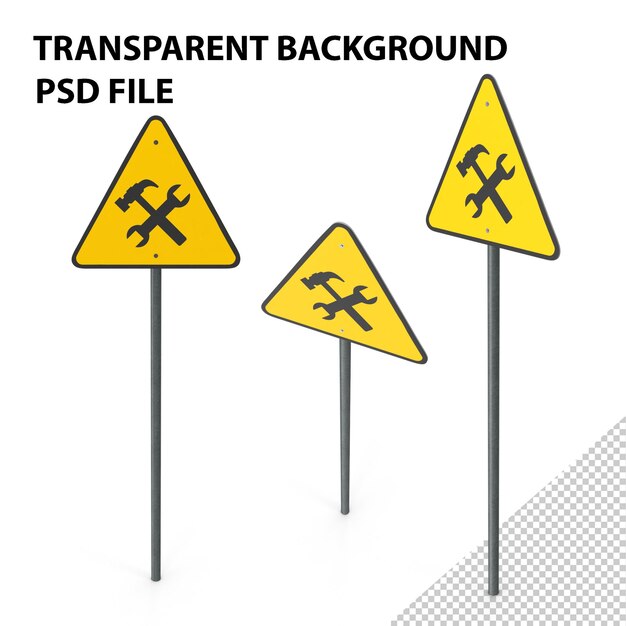 PSD under construction sign png