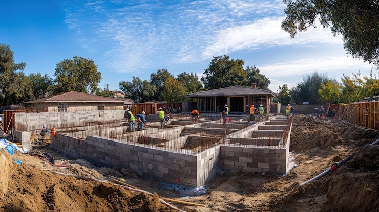 PSD construction site for a new building foundation