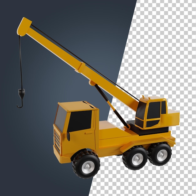 PSD construction vehicle 3d render image