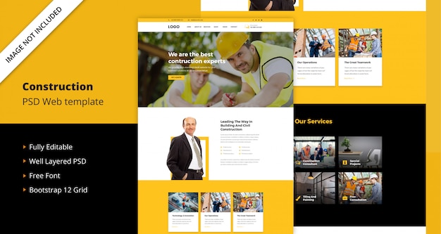 PSD construction web template