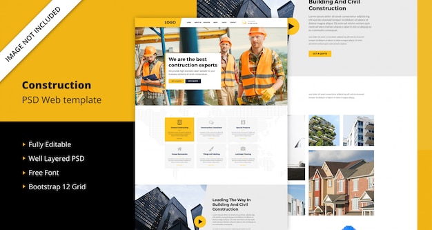 PSD construction website template