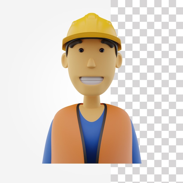 Construction worker 3d icon