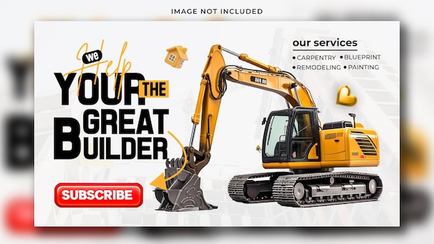 PSD construction youtube thumbnail design