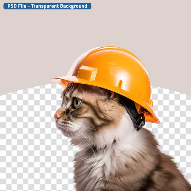 PSD constructionsite cat builder feline