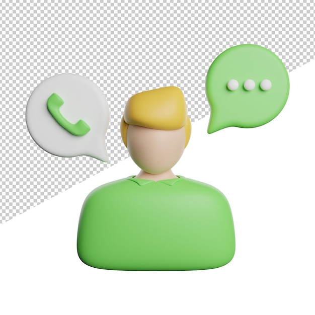 Consultation Help Care front view 3d rendering icon illustration on transparent background