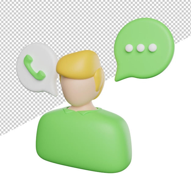 PSD consultation help care side view 3d rendering icon illustration on transparent background