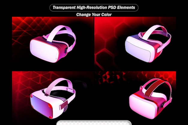 PSD consumer virtual reality transparent background set