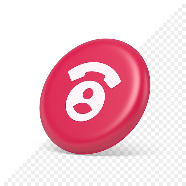 Contact phone call voice communication button dialog assistance helpline consulting 3d side view icon