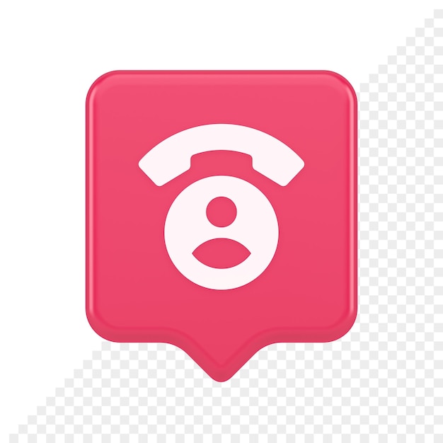 Contact phone call voice communication button dialog assistance helpline consulting 3d speech bubble icon