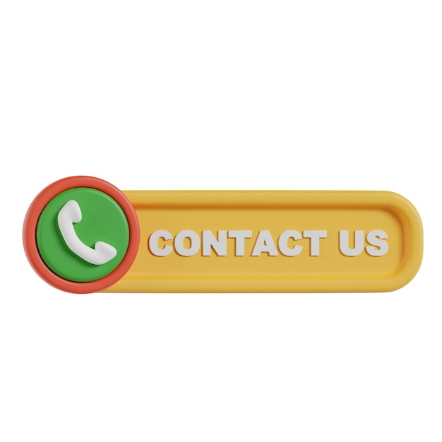 Contact Us Button 3D Icon