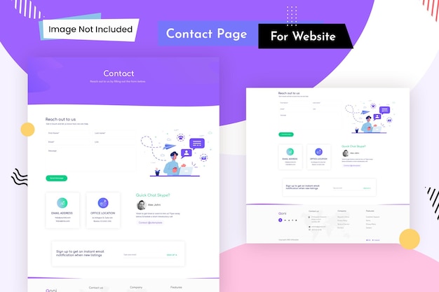 contact us page design template for website