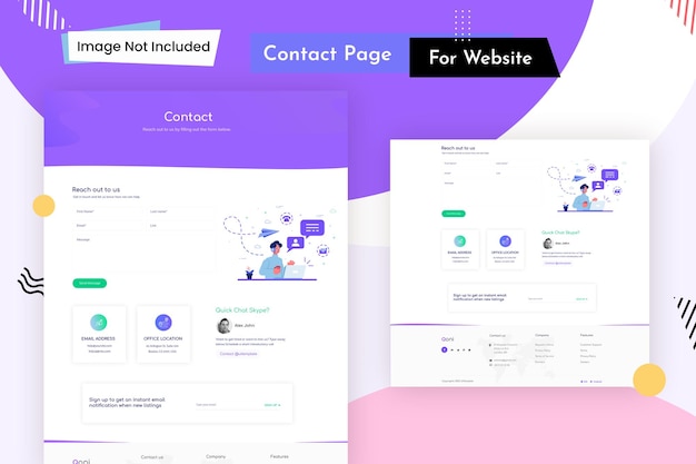 Свяжитесь с нами шаблон дизайна страницы для веб-сайта