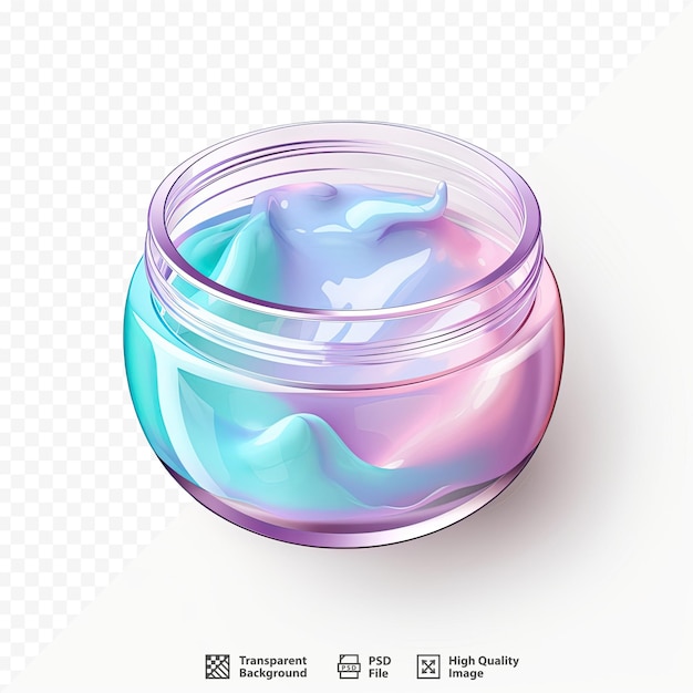 In questa immagine è mostrato un contenitore di liquido blu e rosa.