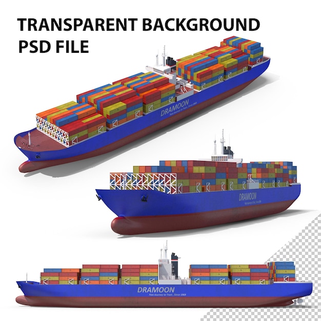 PSD container cargo ship png