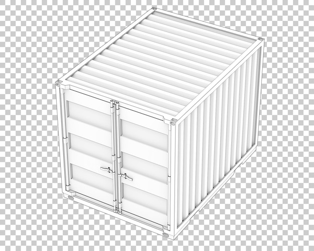 Container geïsoleerd op transparante achtergrond 3D-rendering illustratie