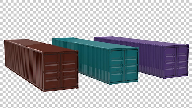 Container isolated on transparent background 3d rendering illustration