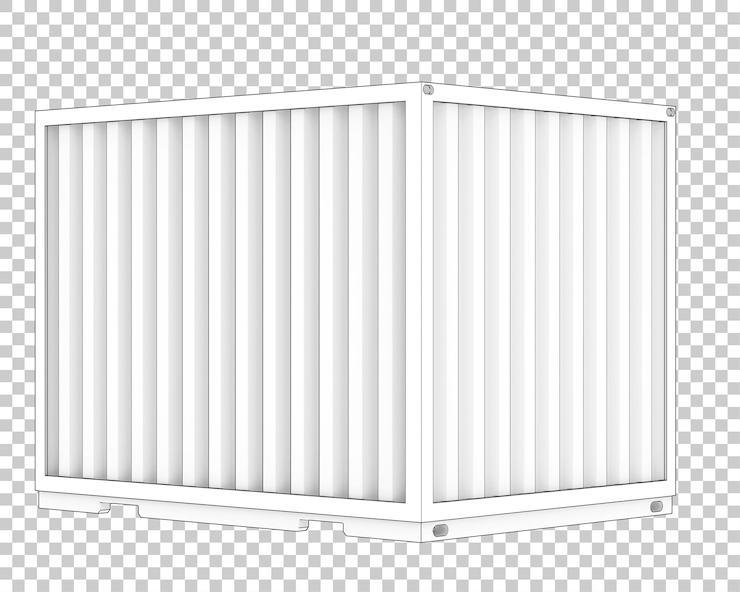 PSD container isolert på transparent bakgrunn 3d-rendering illustrasjon
