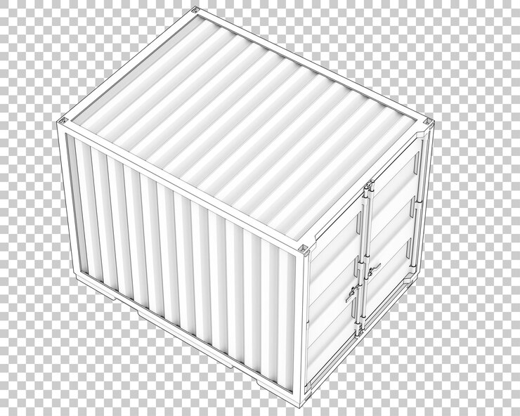 PSD container isolert på transparent bakgrunn 3d-rendering illustrasjon