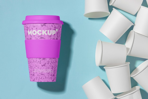 PSD container mock-up design for replacing disposable cups