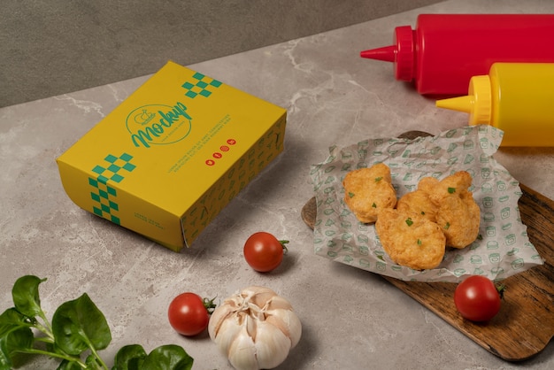 PSD container mock-up for fast food