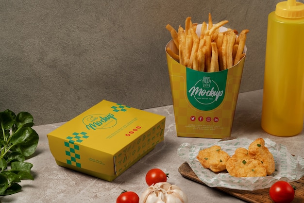 Container mock-up for fast food