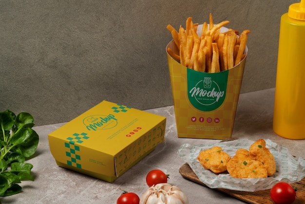 Container mock-up for fast food