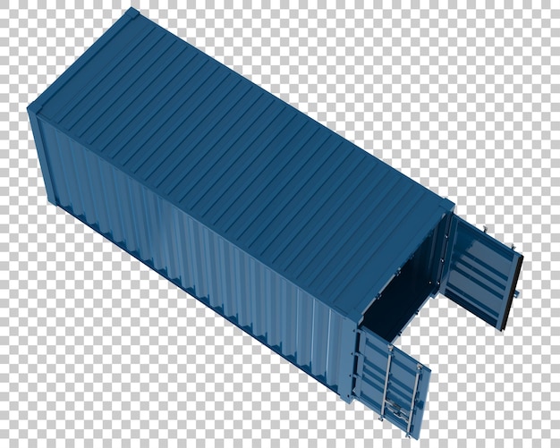 Container op transparante achtergrond 3d-rendering illustratie