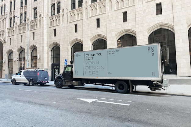 PSD container truck mockup