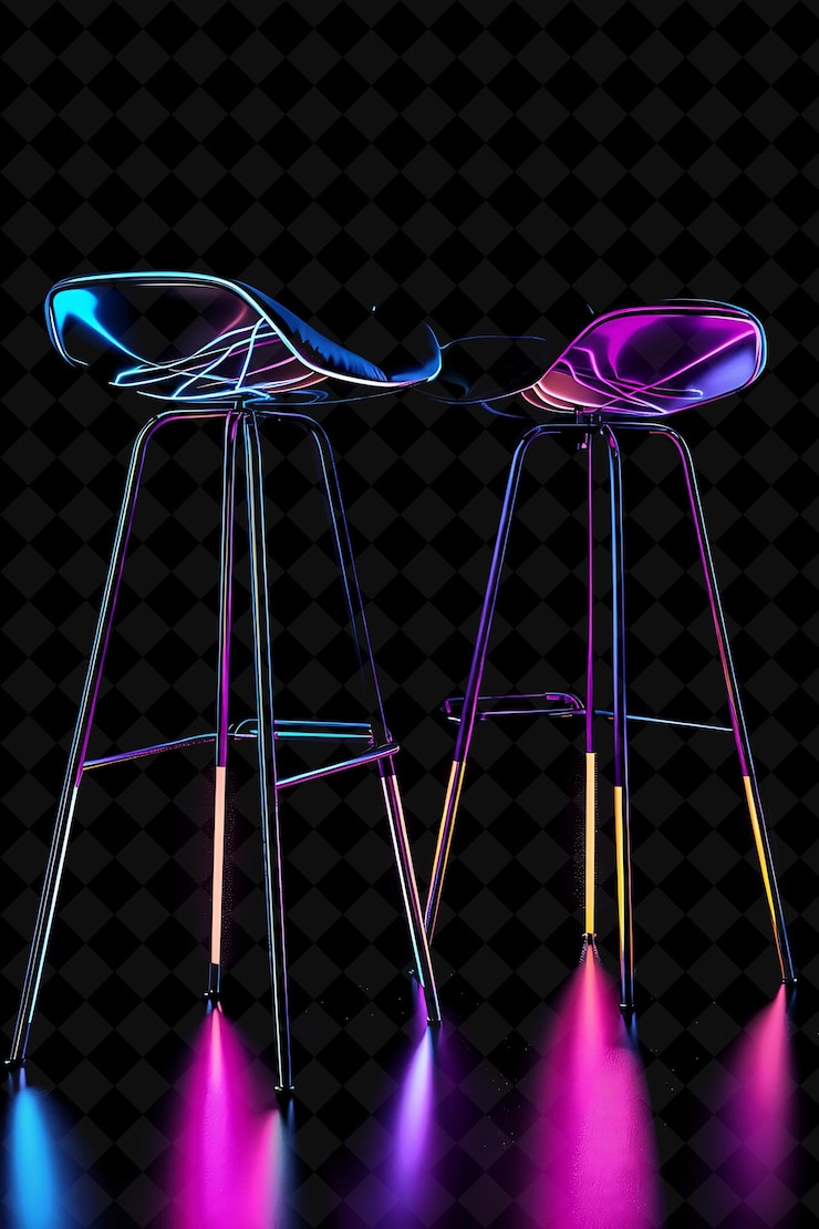 PSD contemporary bar stools 8 bit pixel with chrome legs and lea png unique y2k design collection
