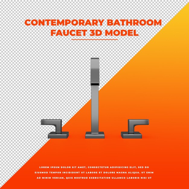 現代的な浴室の蛇口は3dモデルを分離しました