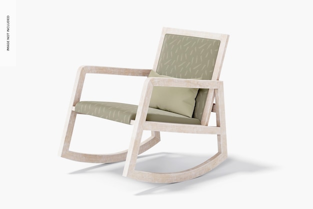 Contemporary rocking chair mockup, side view