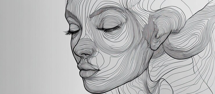 PSD contour lines of a face