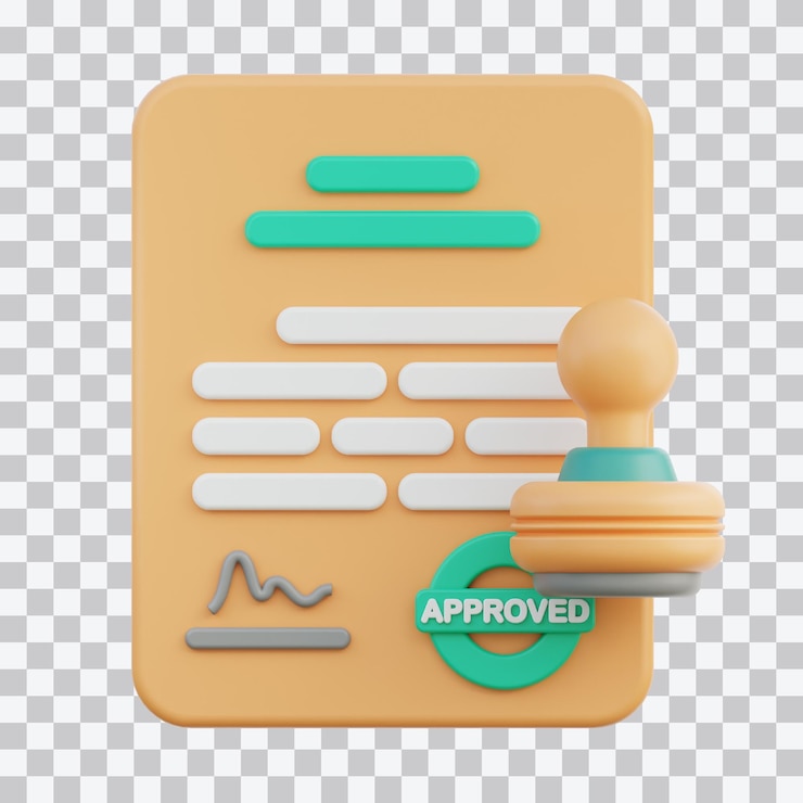 PSD contract 3d illustration