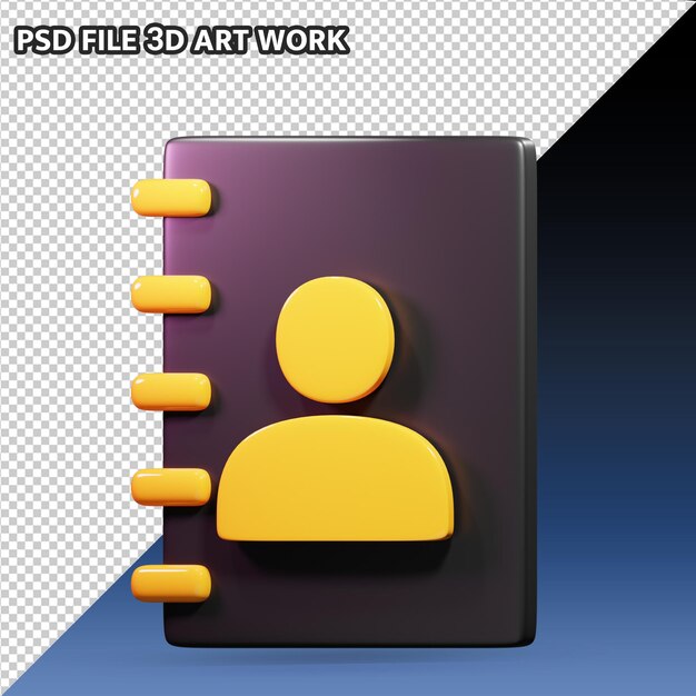 PSD contract list 3d icon