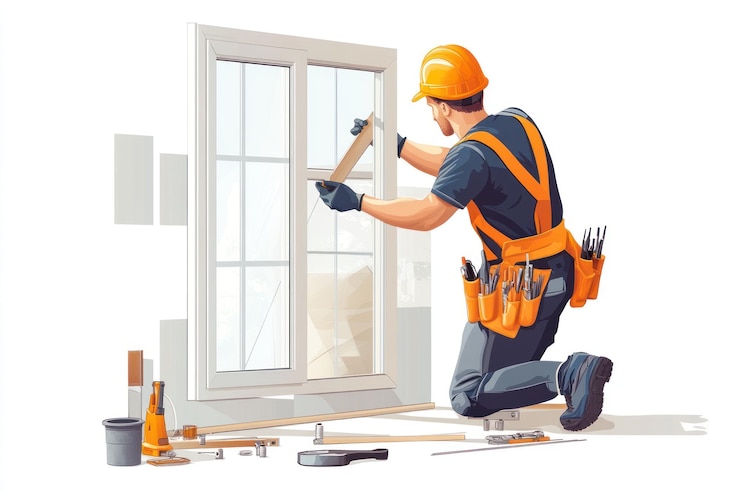 PSD contractor installing new window frame