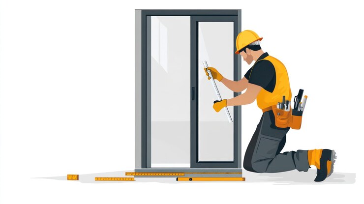 PSD contractor installing sliding glass door