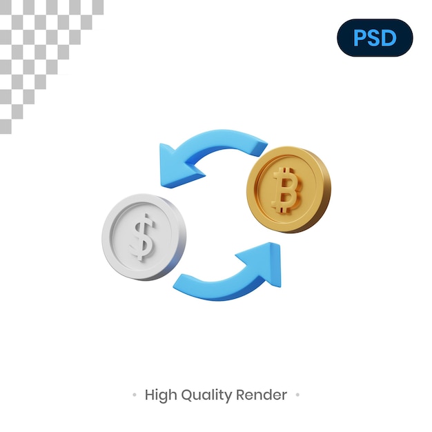 Convert 3d icon premium psd