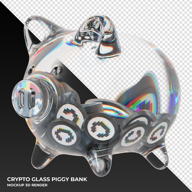 Convex finance cvx coin in clear glass piggy bank 3d rendering