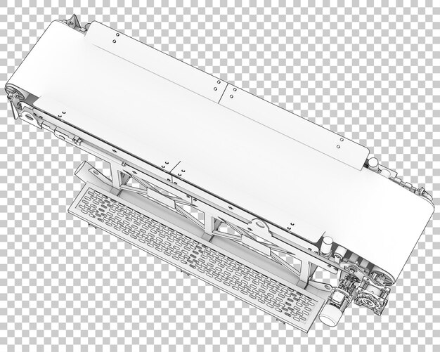 PSD Конвейерная лента изолирована на прозрачном фоне 3d рендеринга иллюстрации