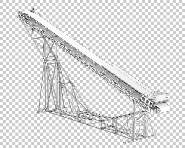 PSD conveyor belt isolated on transparent background 3d rendering illustration