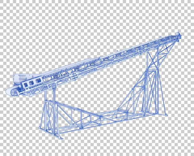 PSD nastro trasportatore isolato su sfondo trasparente 3d rendering illustrazione