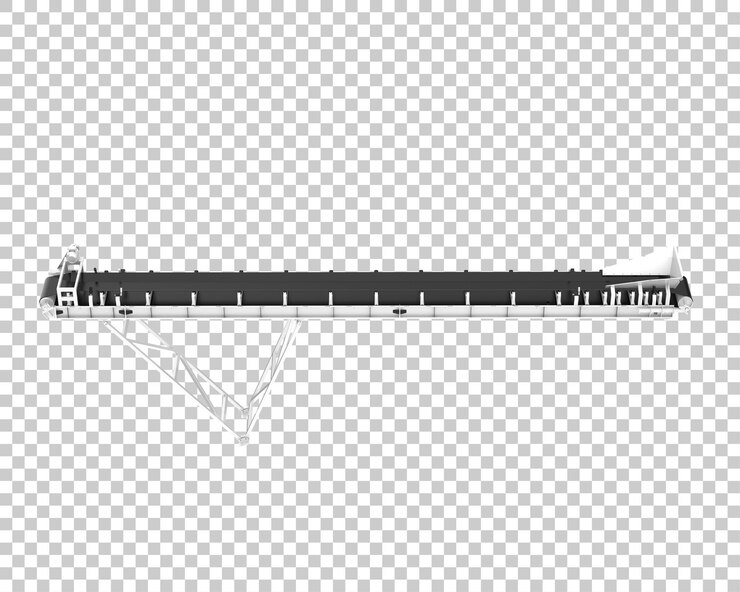 PSD conveyor belt isolated on transparent background 3d rendering illustration