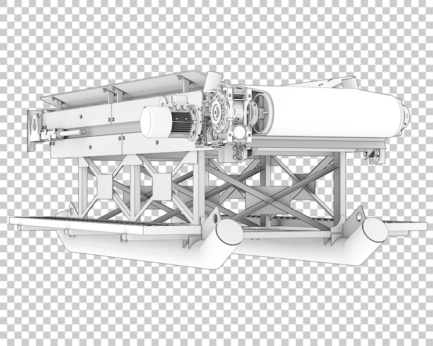 PSD conveyor belt isolated on transparent background 3d rendering illustration