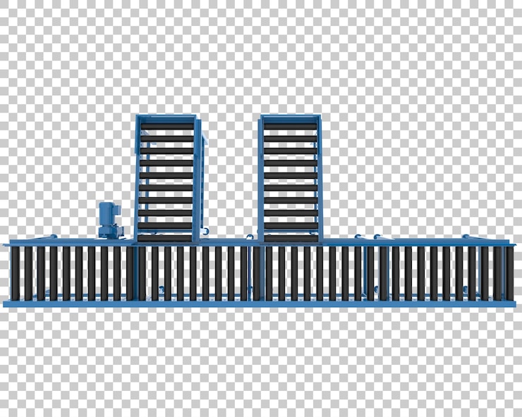 PSD конвейерная лента изолирована на прозрачном фоне 3d-илюстрация