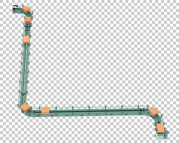 PSD conveyor belt isolated on transparent background 3d rendering illustration