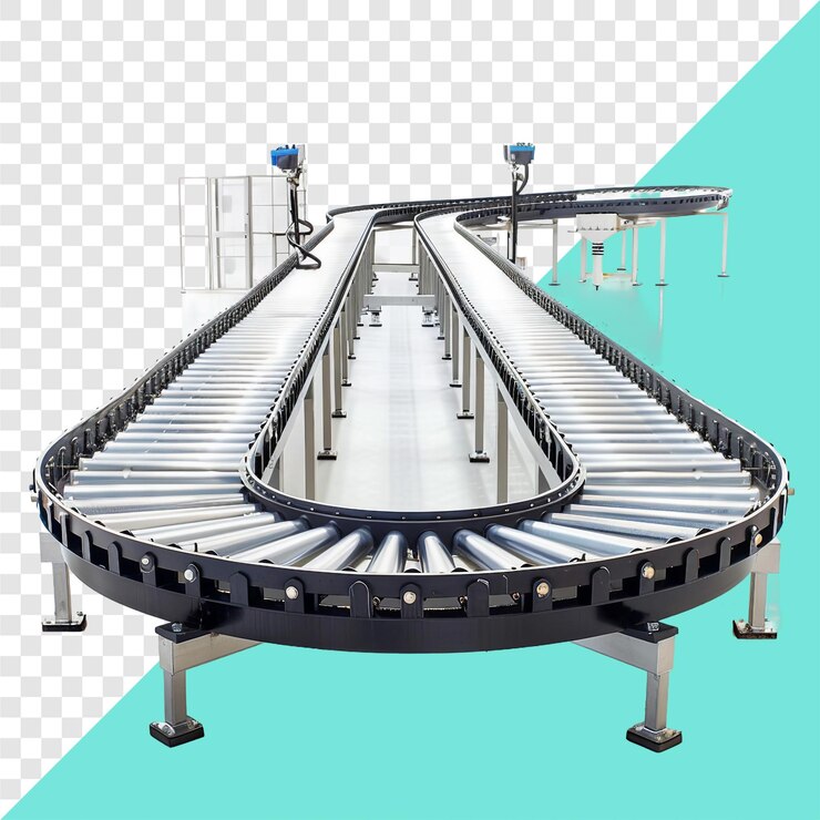 Conveyor belt transparent background isolated image generative AI